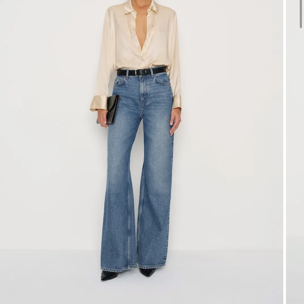 Reformation Vals Mid Rise Slouchy Wide Leg Jeans